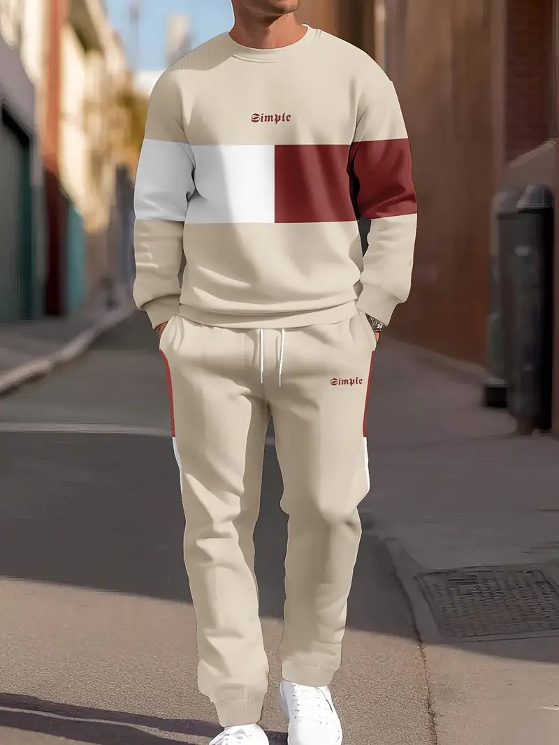 Warm Winter Clothing - 冬と秋のメンズ用暖かい長袖長ズボン、レタープリント入りカジュアルでファッショナブルなストリートウェア。