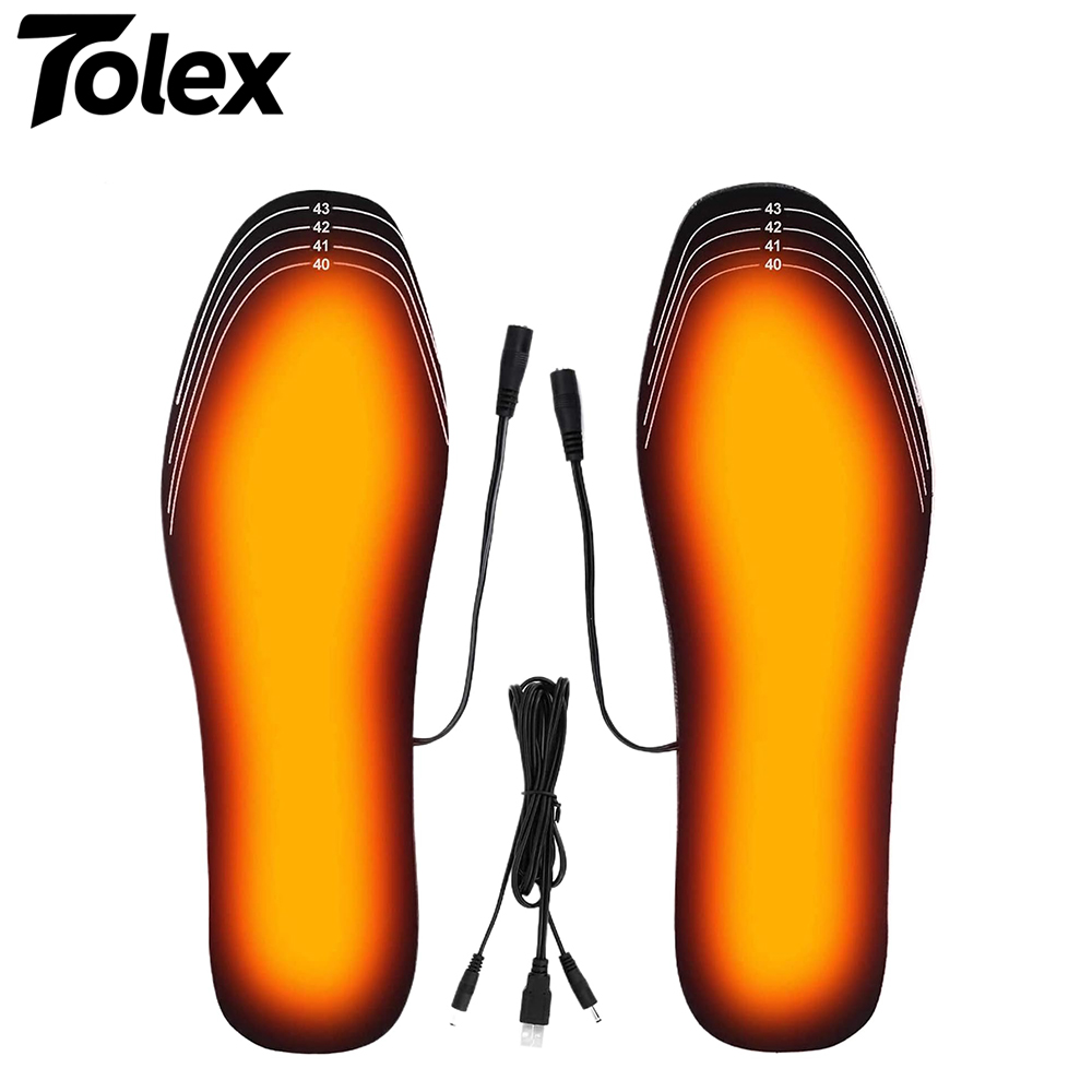 Heated Insole Rechargeable - Tolex USB充電式加熱インソール DIYサイズ35-46 加熱シューズパッド アウトドアスキー用 冬用フットウォーマーソックスパッド