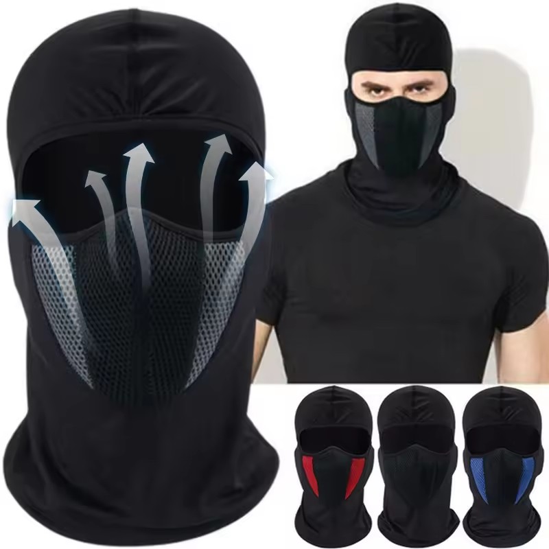 Wool Balaclava Knit - フルフェイスマスクサイクリング防風ヘッドギアオートバイバラクラバ通気性アウトドアスポーツ男性 CS マスクヘッドカバー帽子
