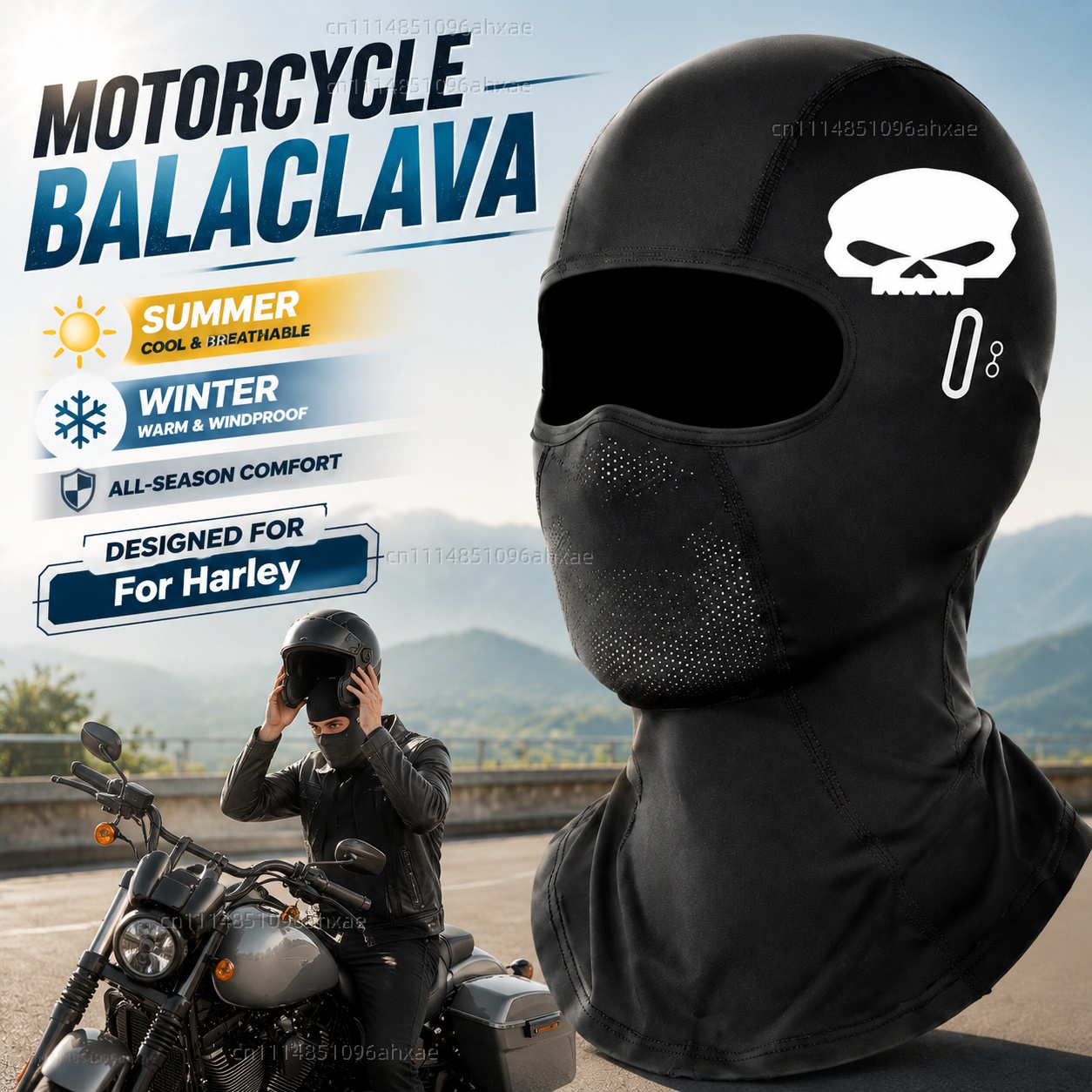 Wool Balaclava Knit - ハーレーダビッドソン ADV 1250 PA1250 特別なソフテイルオートバイ用バラクラバ夏メガネ顔通気性穴冬暖かい