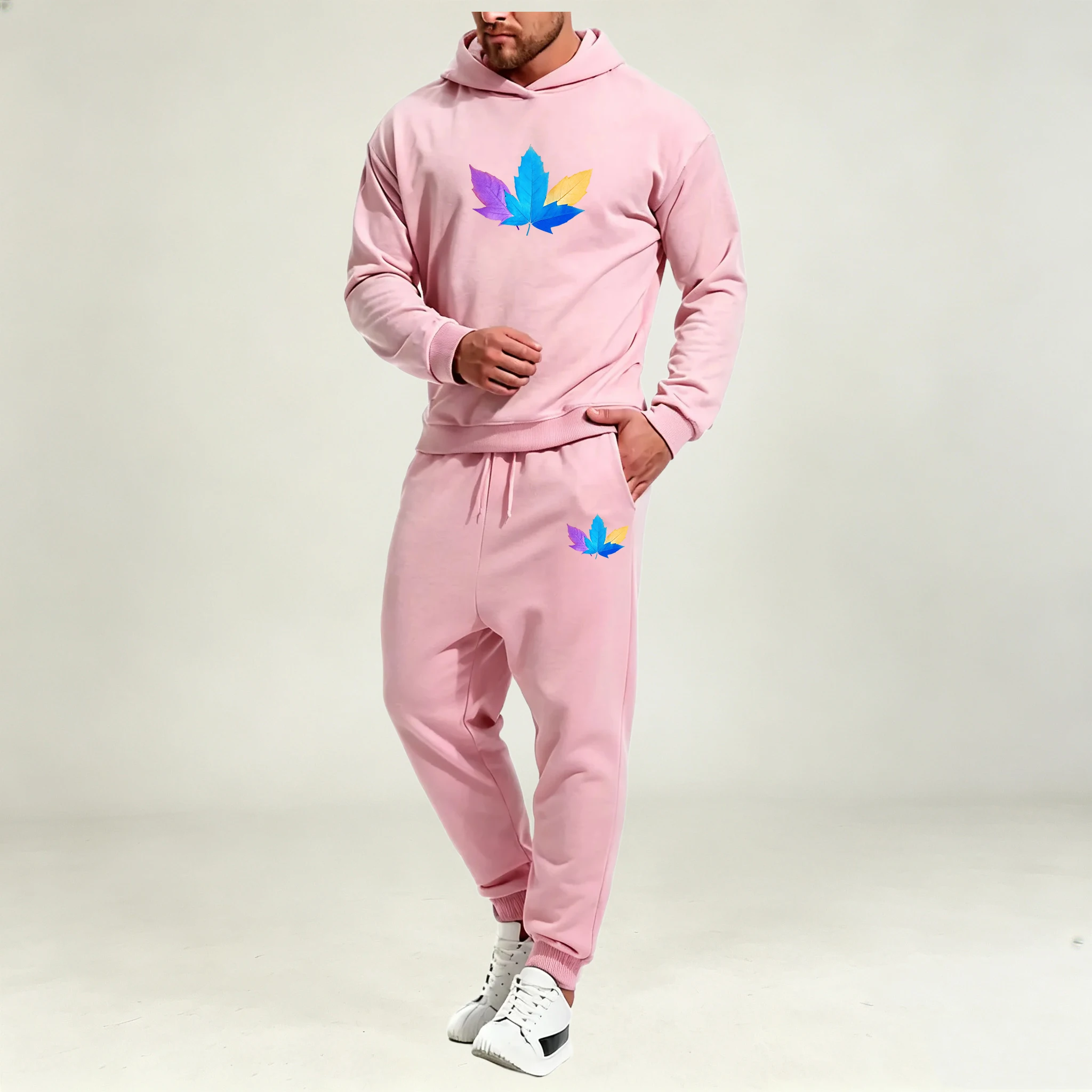 Warm Winter Clothing - メンズウェア、上下セット、2点セット、秋・冬用、カジュアル、スポーツ、スウェットシャツ、パーカー、トップス＋スウェットパンツ、ファッション、暖かい、男性用、トラックスーツ。
