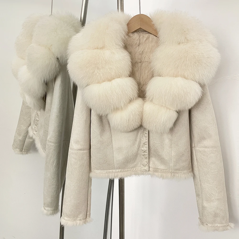 Winter Clothing Store - 2025秋冬新作 ファー ジャケット スエード レザー 本物のウサギの毛皮ライナー