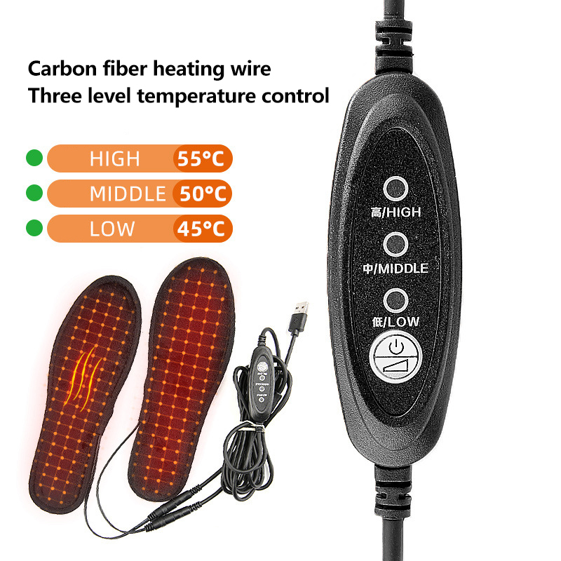 Heated Insole Rechargeable - USB充電式加熱靴インソール洗える電気フットウォーマースキーハイキング用
