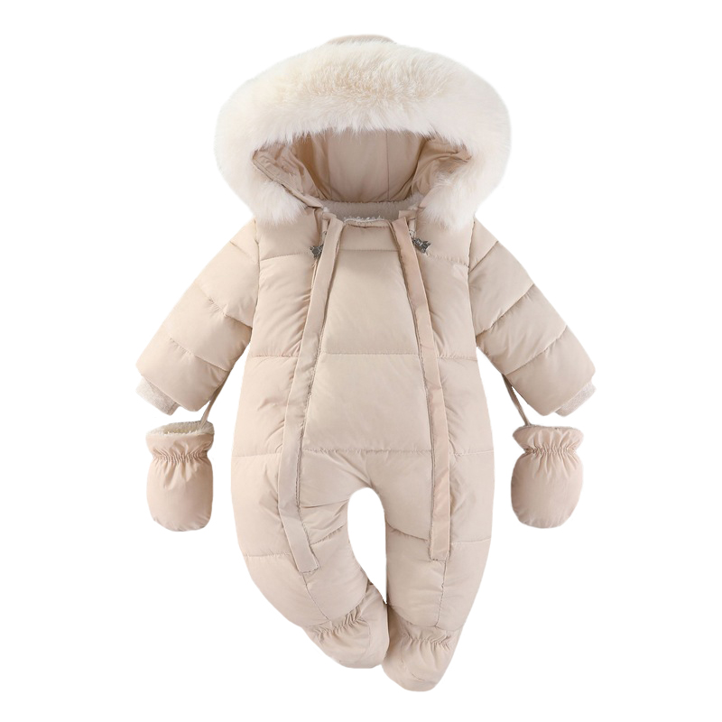 Winter Clothing For Babies - 生まれたばかりの赤ちゃんのためのフード付きロンパース,厚いベルベットのジャンプスーツ,0〜18m,暖かい冬
