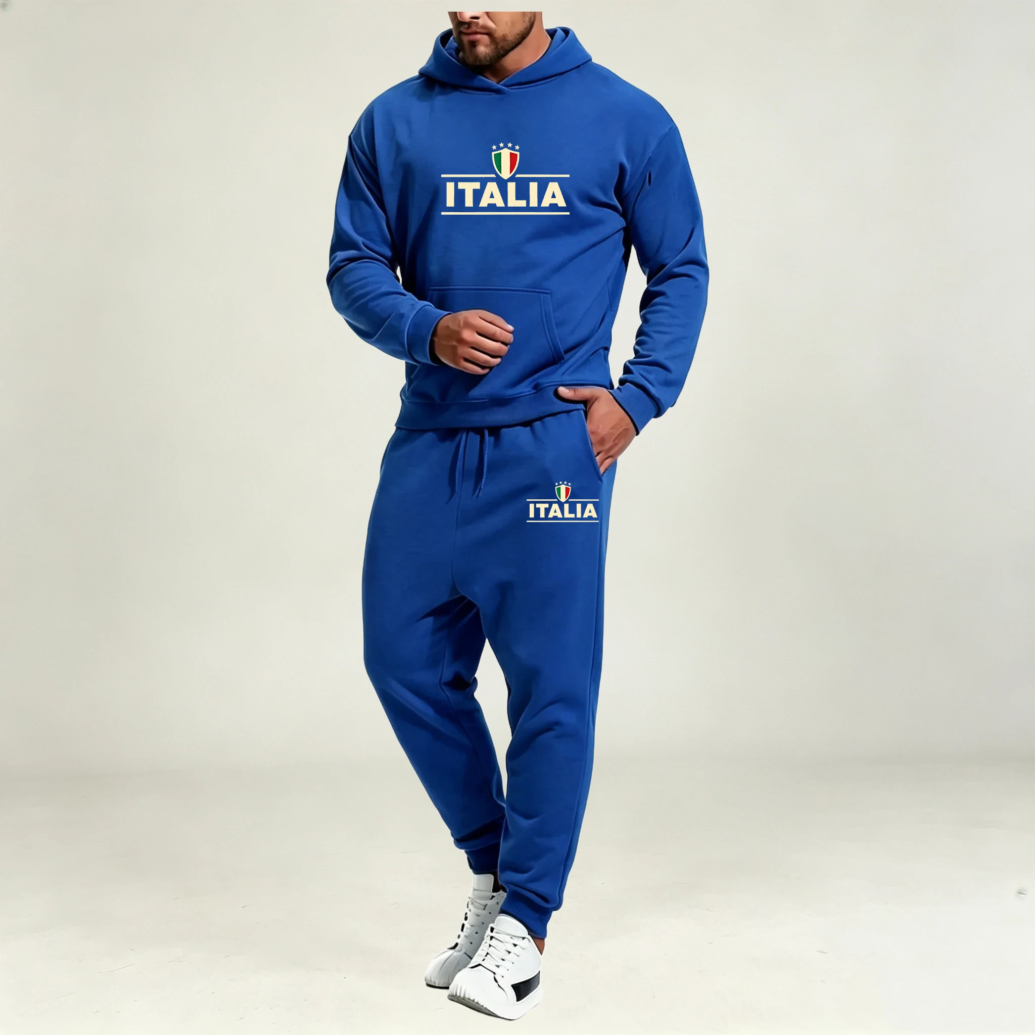 Warm Winter Clothing - メンズセットアップ プルオーバーフーディー 2ピース 秋冬 スポーツ カジュアル