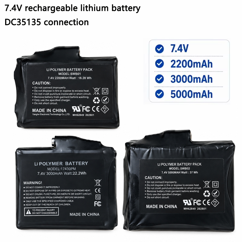 7.4V充電式リチウムバッテリー。2200mAh、3000m - Heated Insole Rechargeable のレビューと価格