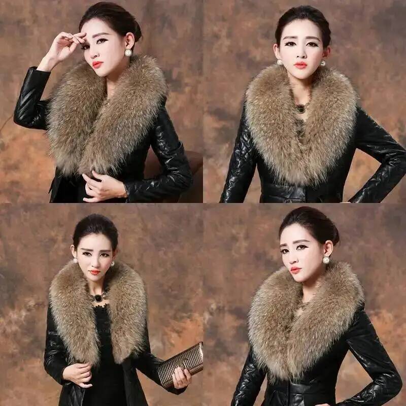 天然アライグマの毛皮の襟,女性用,本物の毛皮のスカーフ,豪華 - Winter Clothing Uae のレビューと価格