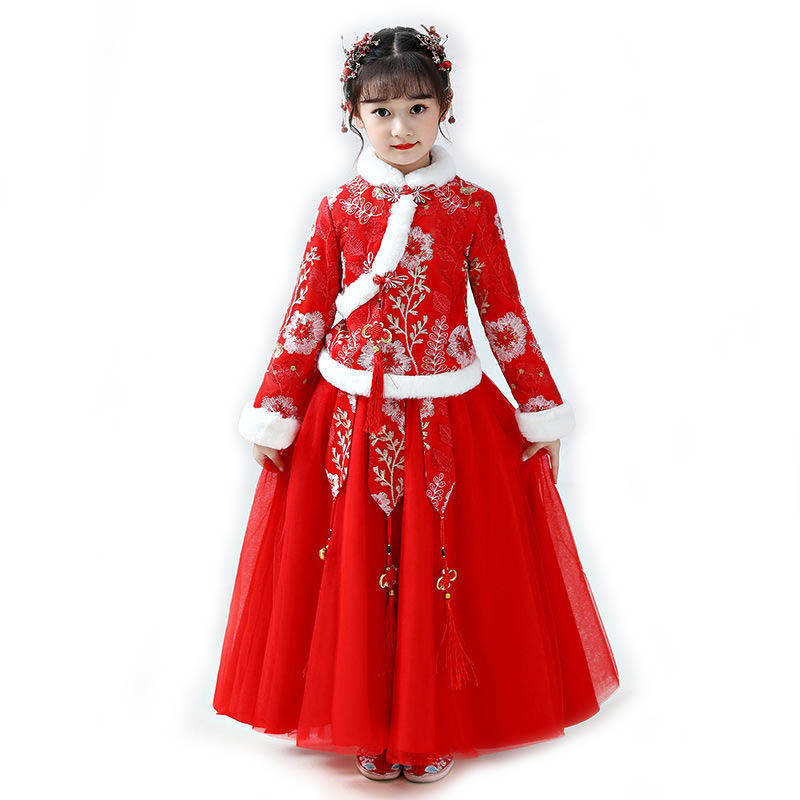女の子の漢服古代の衣装、子供のステージドレス、ベビータンのス - Winter Clothing For Babies のレビューと価格