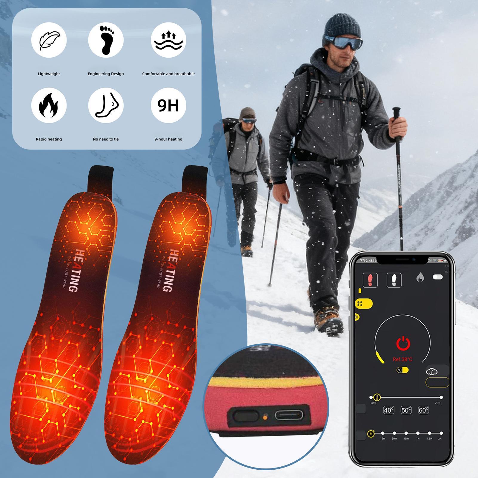 4300mAh 加熱インソール アプリ制御 充電式フットウォ - Heated Insole Rechargeable のレビューと価格