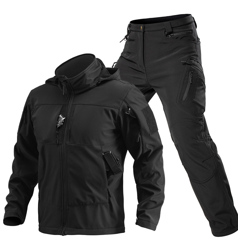 男性用アウトドアタクティカルソフトシェルスーツ フード付きフ - Winter Clothing Uae のレビューと価格