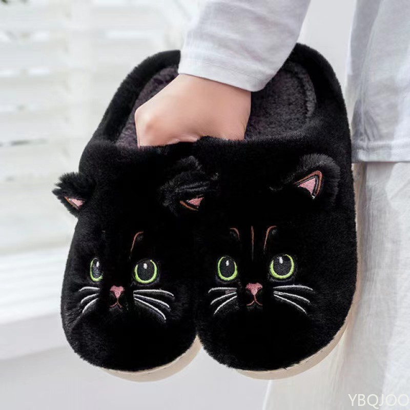 新しい秋冬綿スリッパ男性と女性のカップル漫画子猫屋内ぬいぐる - Winter Clothing Material のレビューと価格