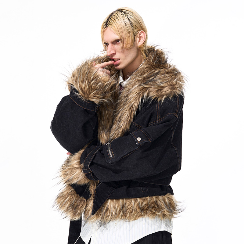 LUZHEN ファッション 個性的なフェイクファー スプライ - Winter Clothing Uae のレビューと価格