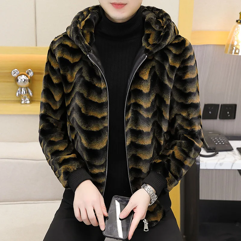 メンズフェイクファージャケット,2022,ウォーム,イミテー - Winter Clothing Uae のレビューと価格