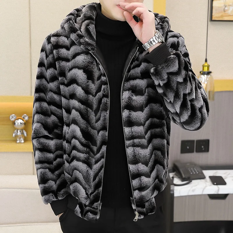 メンズフェイクファージャケット,2022,ウォーム,イミテー - Winter Clothing Uae のレビューと価格