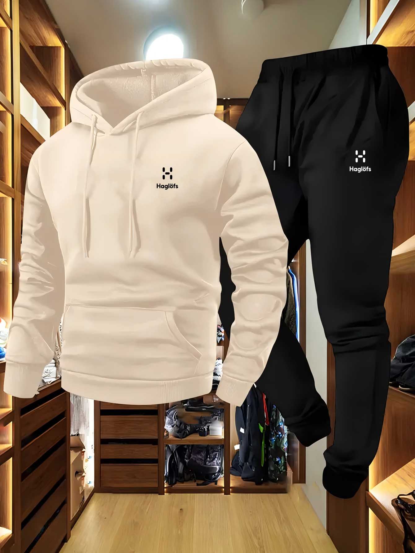 柔らかく快適な生地のメンズ秋冬カジュアルツーピースフーディス - Winter Clothing Material のレビューと価格