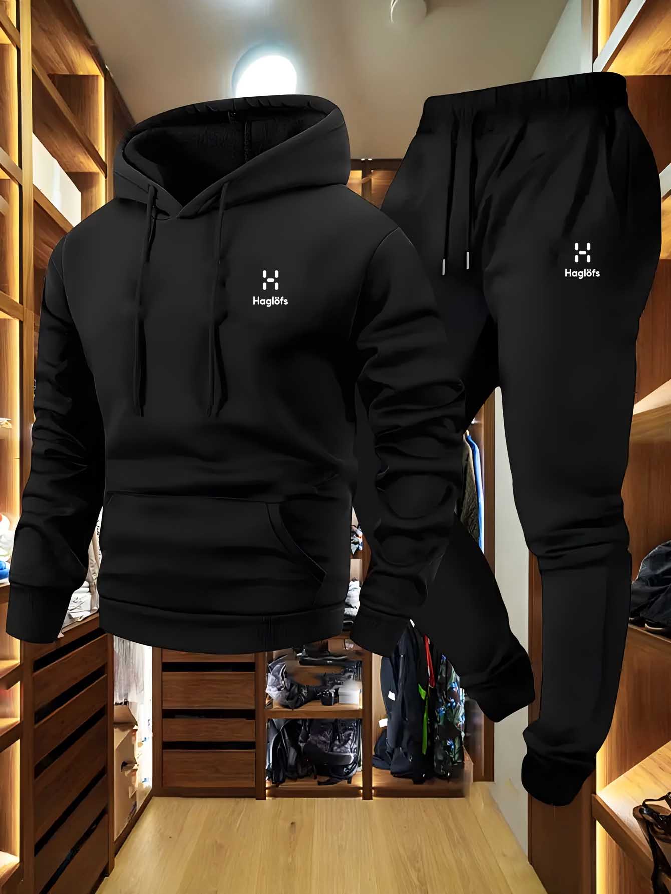 柔らかく快適な生地のメンズ秋冬カジュアルツーピースフーディス - Winter Clothing Material のレビューと価格