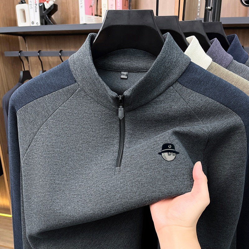 デザイナートレンディな新作ハーフジップ長袖暖かいTシャツ 秋 - Warm Winter Clothing のレビューと価格