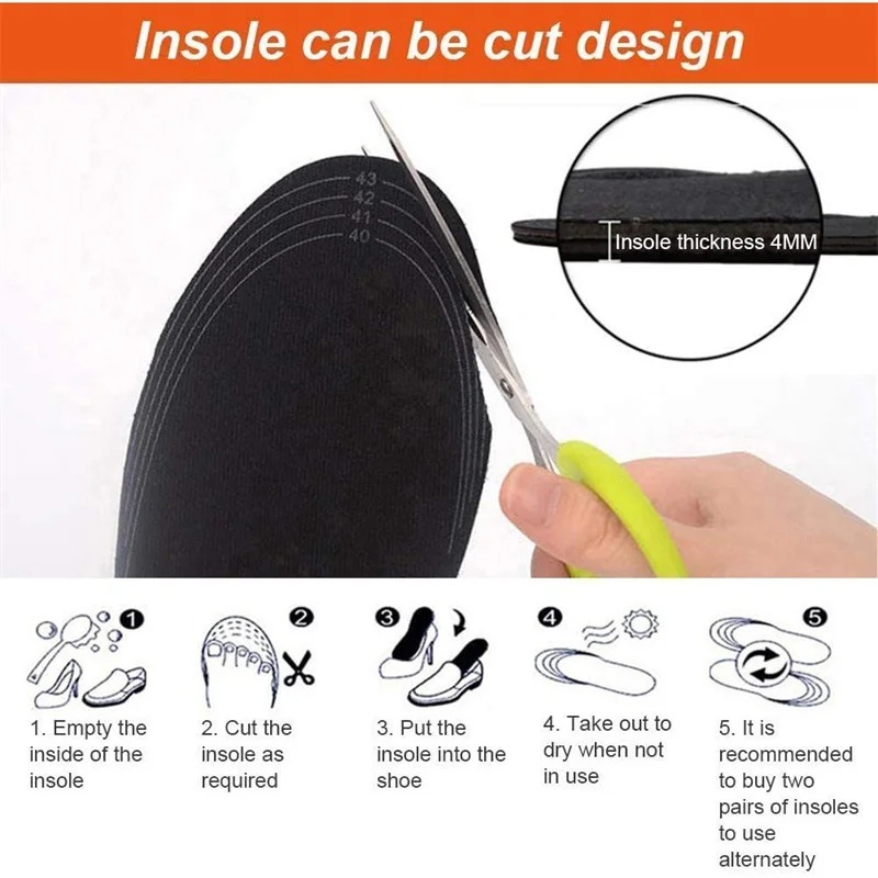 USB接続で使える、洗濯可能な、サイズ調整可能な、靴用インソ - Heated Insole Rechargeable のレビューと価格
