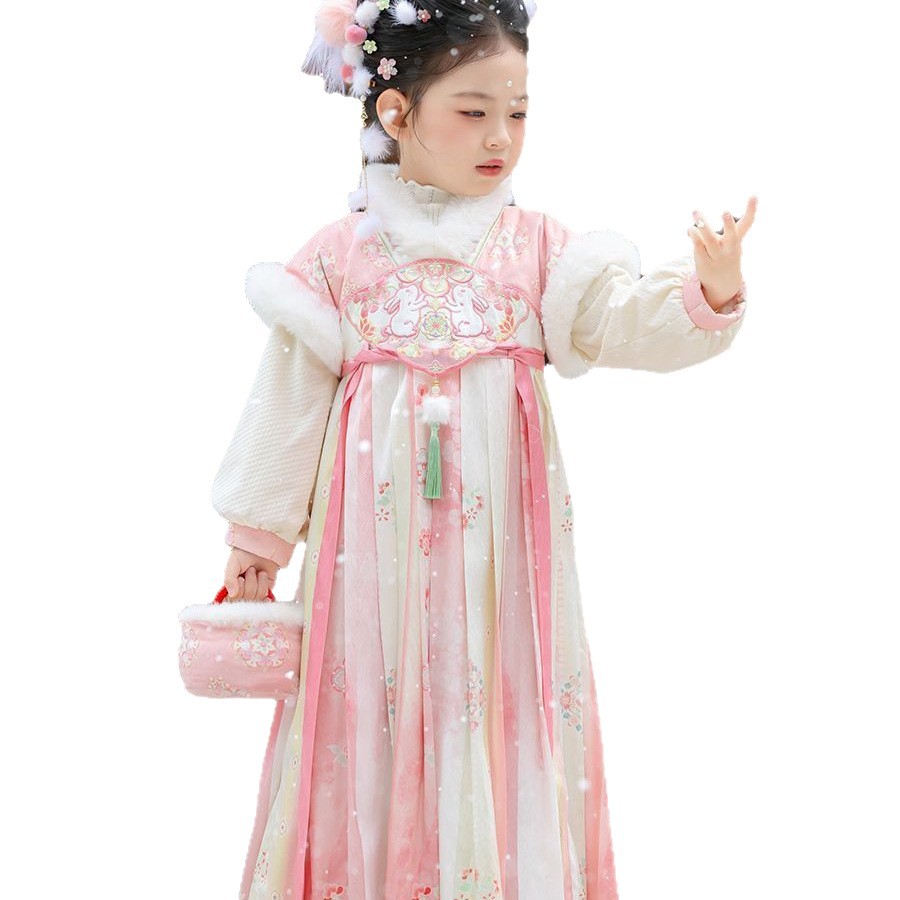 2025年 女の子用妖精漢服 子供用冬用暖かい刺繍入り唐装ド - Winter Clothing For Babies のレビューと価格