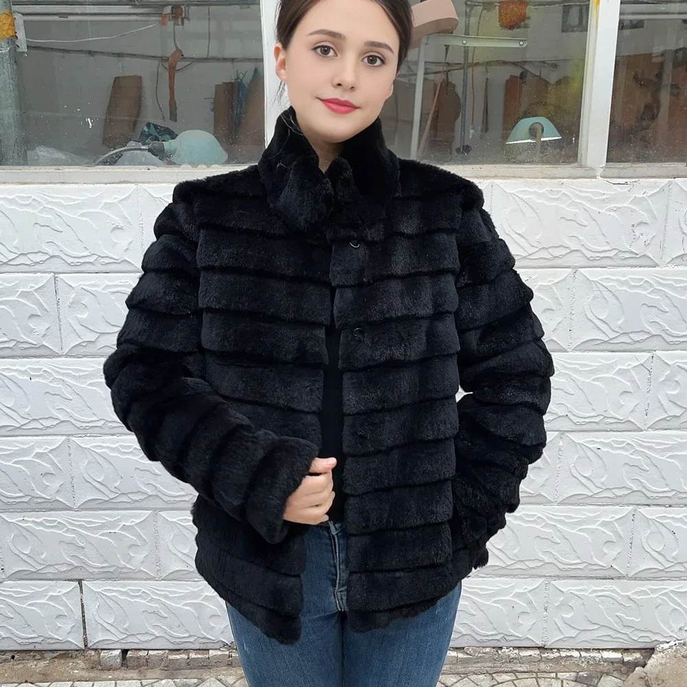 OFTBUY ラビットリアルファーコート 暖かい本革ファー  - Winter Clothing Store のレビューと価格