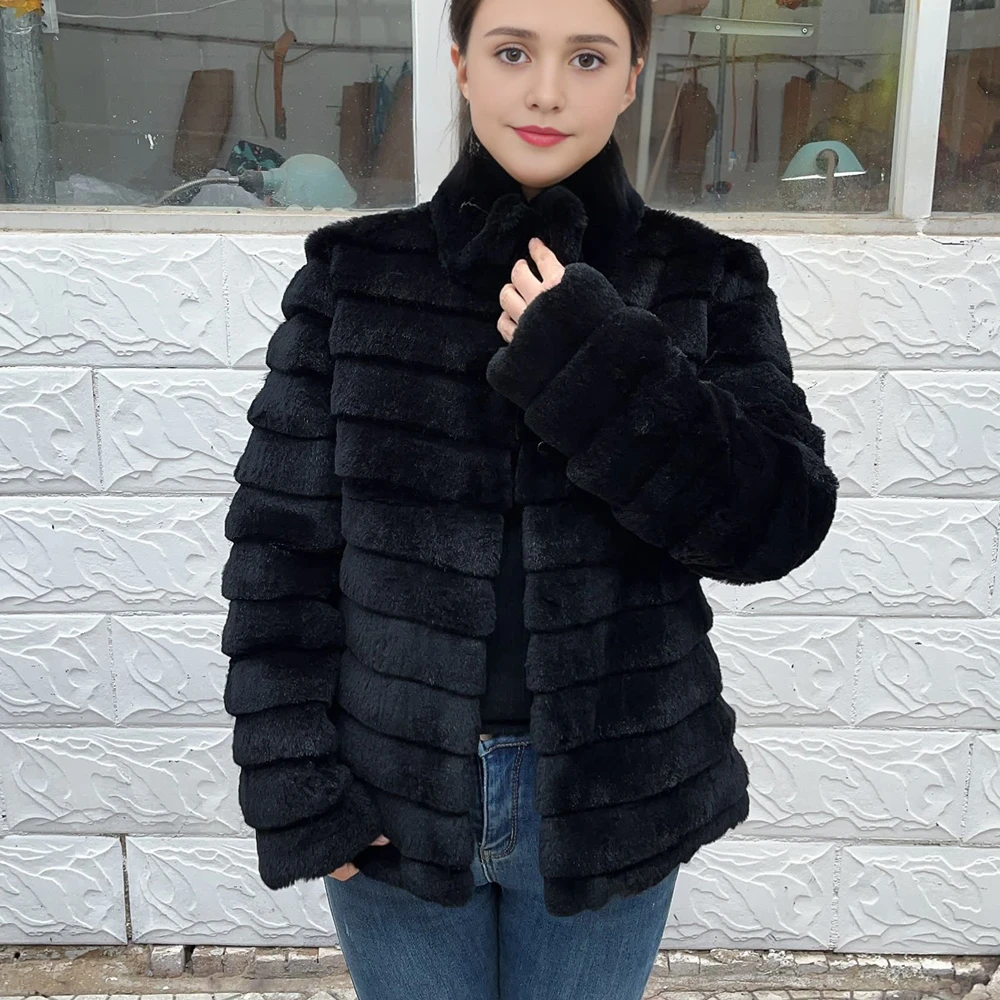 OFTBUY ラビットリアルファーコート 暖かい本革ファー  - Winter Clothing Store のレビューと価格