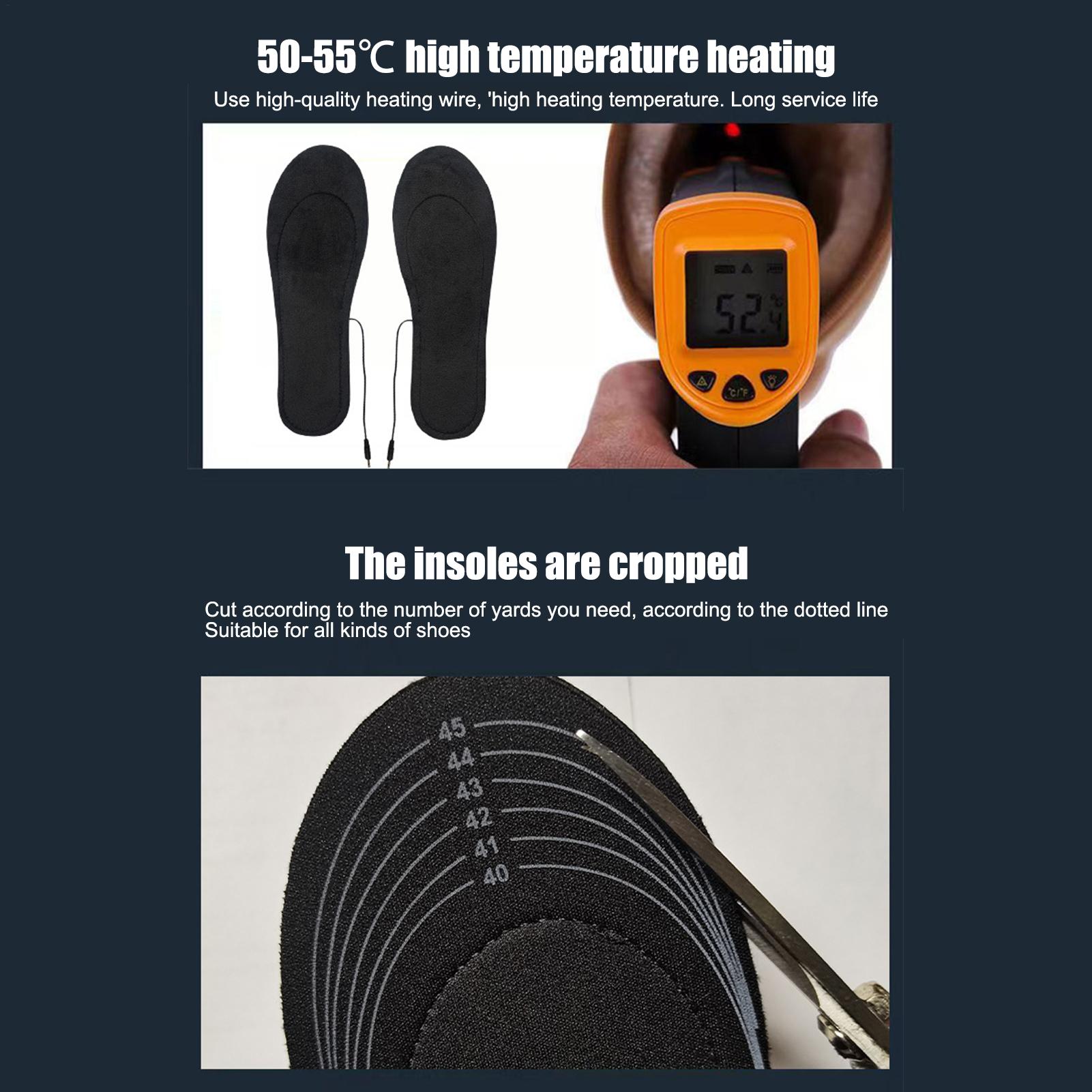 USB加熱インソール カット可能 サーマルシューズインサート - Heated Insole Rechargeable のレビューと価格