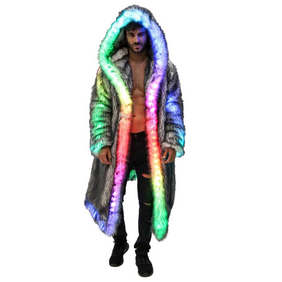 フェイクファーコート男性フード付きアウター快適な厚い冬暖かい - Winter Clothing Uae のレビューと価格