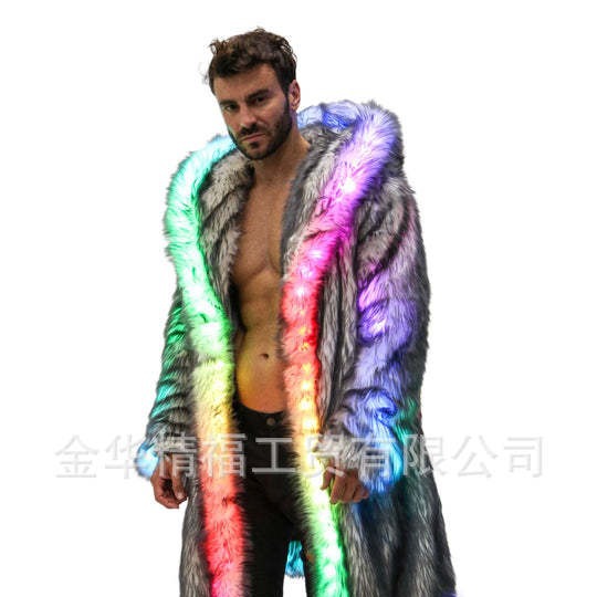 フェイクファーコート男性フード付きアウター快適な厚い冬暖かい - Winter Clothing Uae のレビューと価格