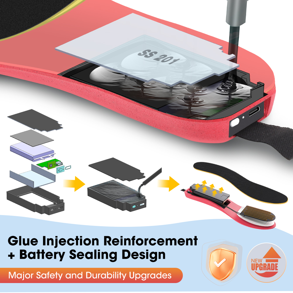 充電式ヒーターインソール、アプリで操作可能、3000mAh、 - Heated Insole Rechargeable のレビューと価格
