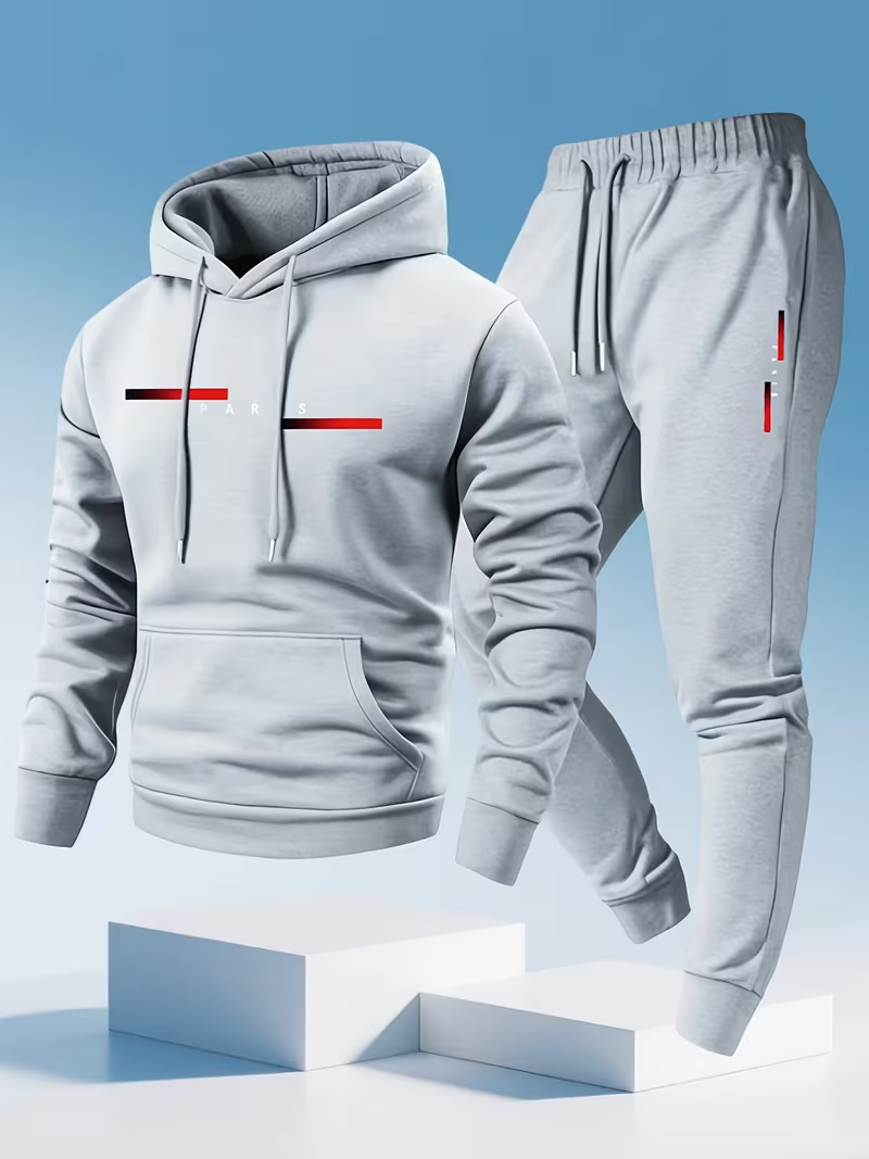 メンズベストセラー トレンドレタープリントセット ツーピース - Warm Winter Clothing のレビューと価格