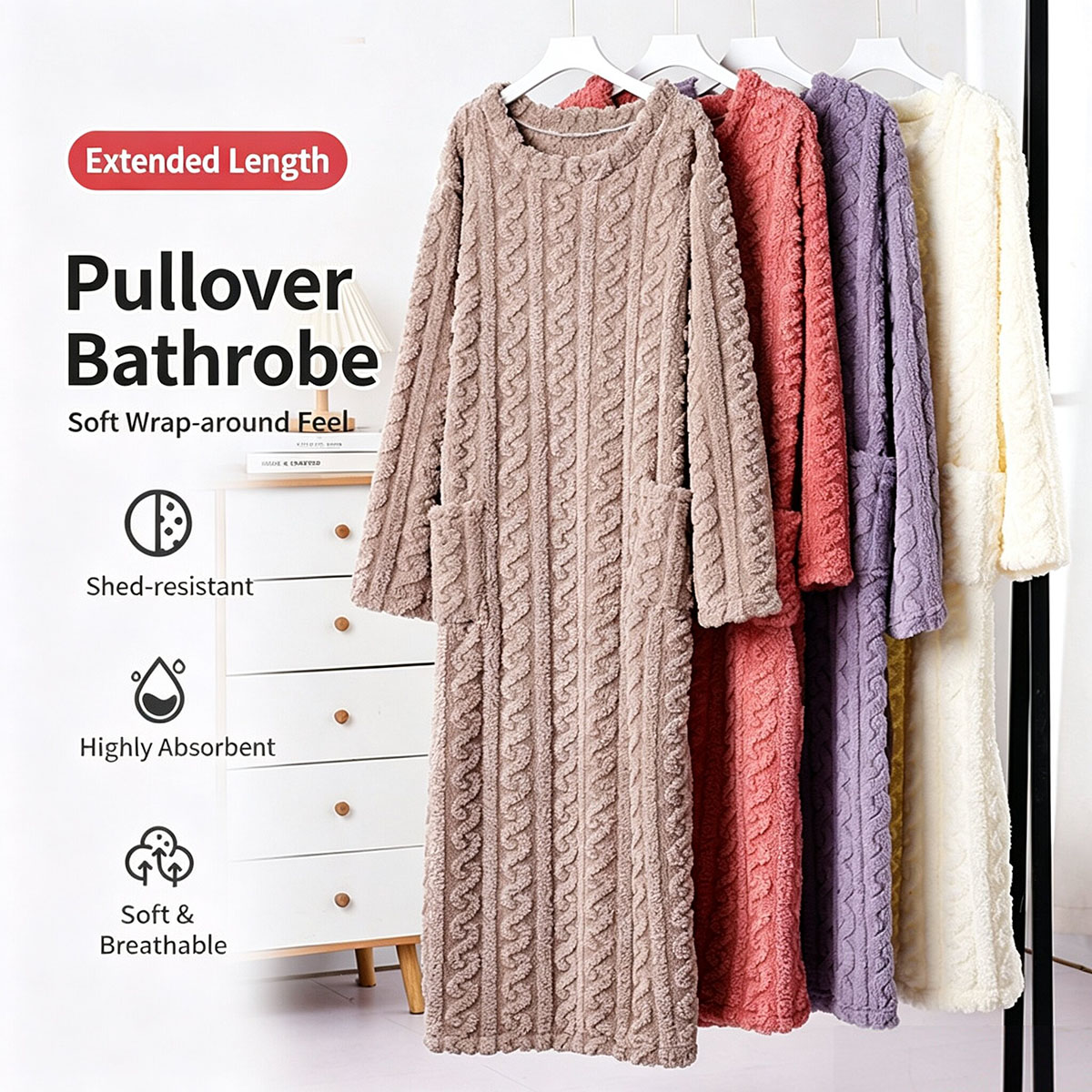冬用コーラルベルベットナイトガウン、女性用ジャカードコットン - Warm Winter Clothing のレビューと価格