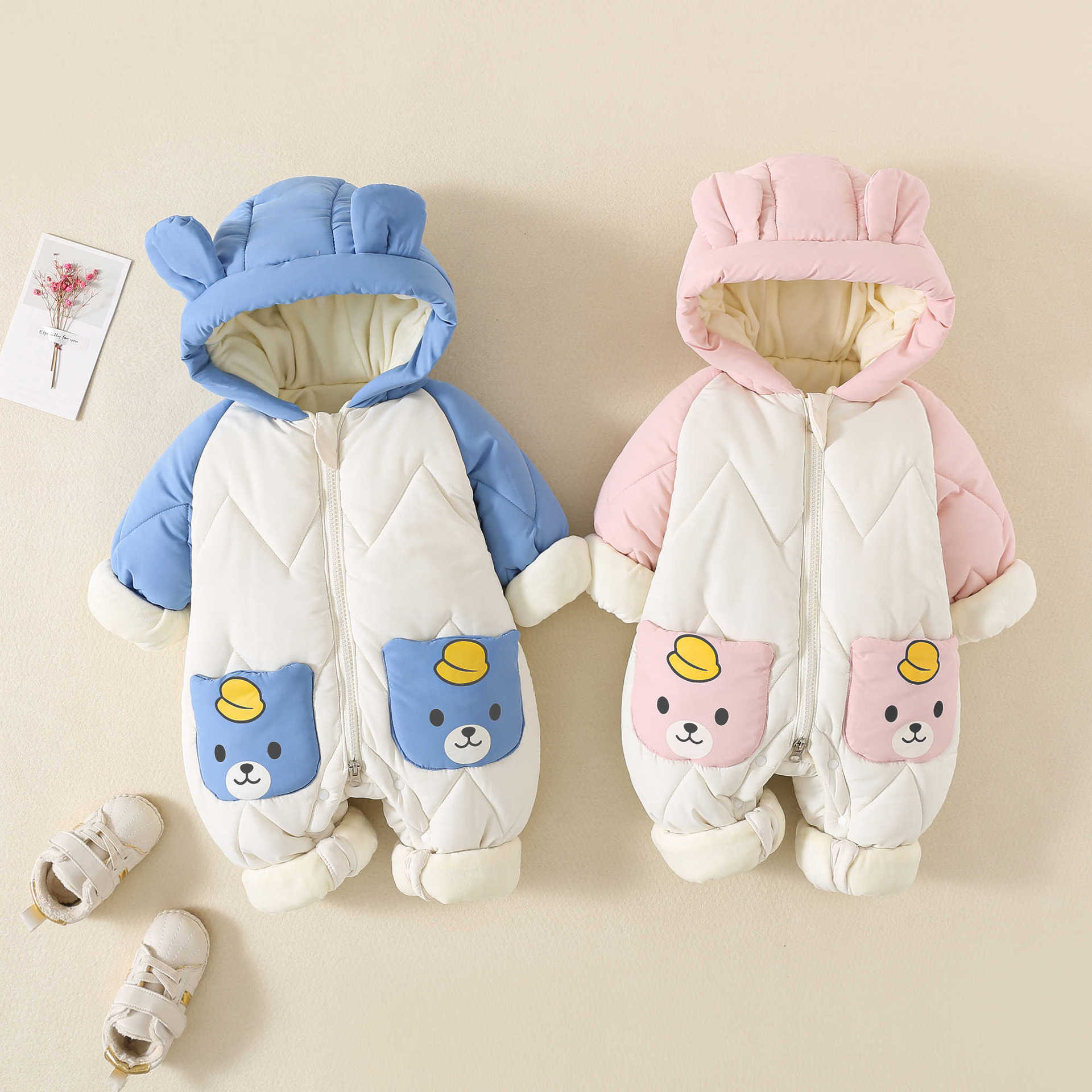 冬用ベビーアウターウェア、ファー裏地付き暖かい幼児用ロンパー - Winter Clothing For Babies のレビューと価格