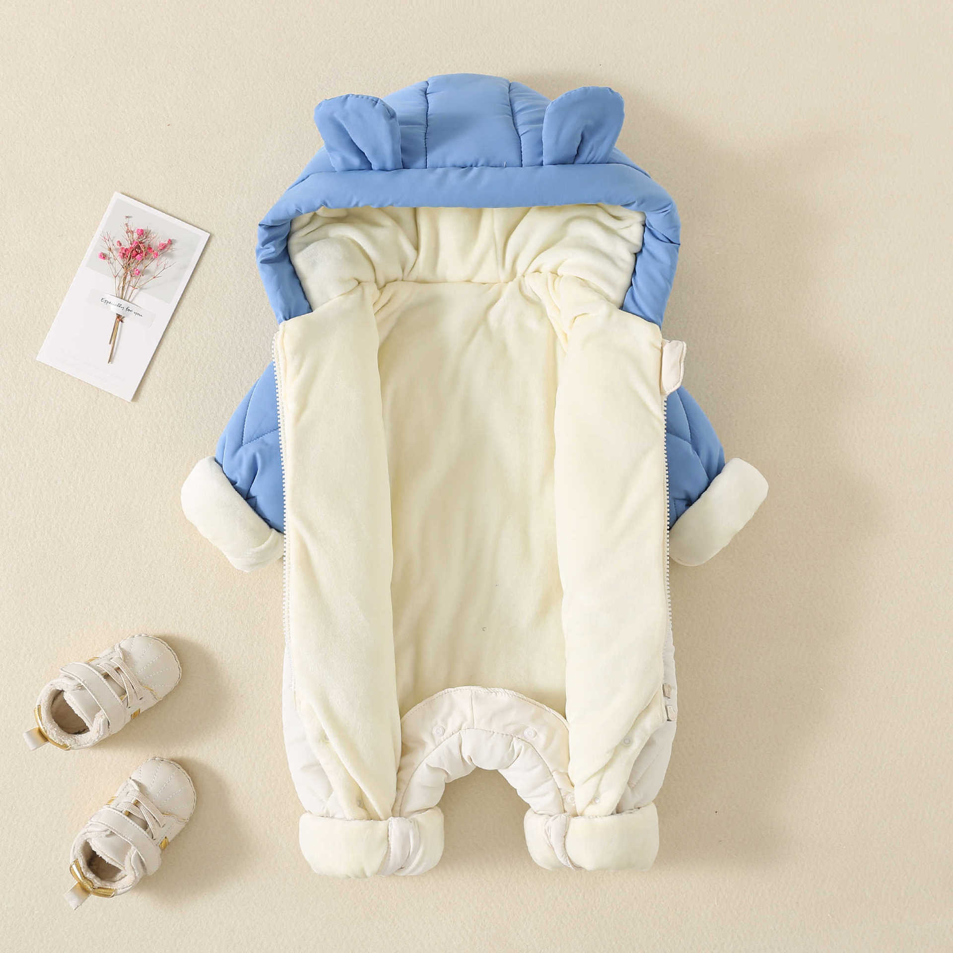 冬用ベビーアウターウェア、ファー裏地付き暖かい幼児用ロンパー - Winter Clothing For Babies のレビューと価格