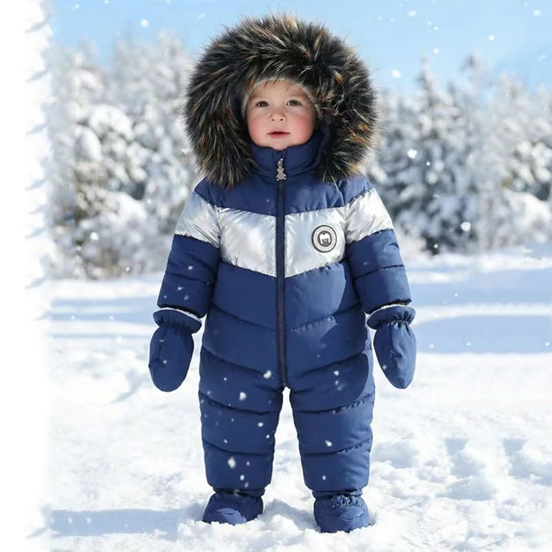 冬新生児ロンパース手袋付き暖かい厚みのある女の赤ちゃん服フー - Winter Clothing For Babies のレビューと価格