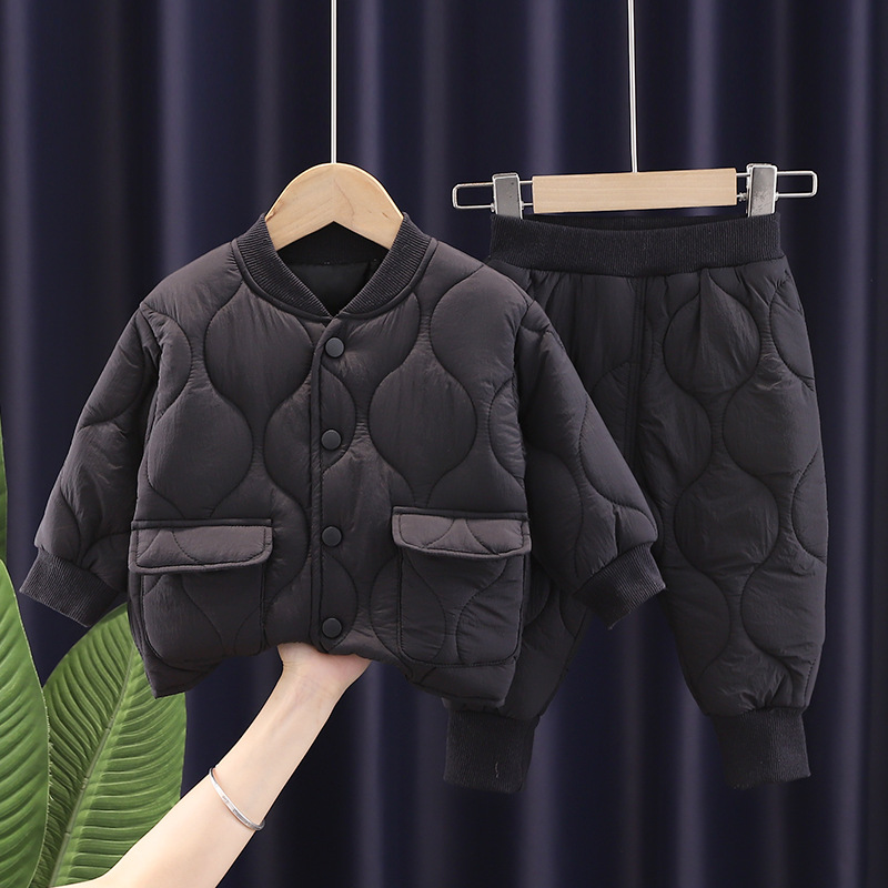 新しい冬用ベビー男の子服セット 子供用厚手無地ジャケットとパ - Winter Clothing Activities For Toddlers のレビューと価格