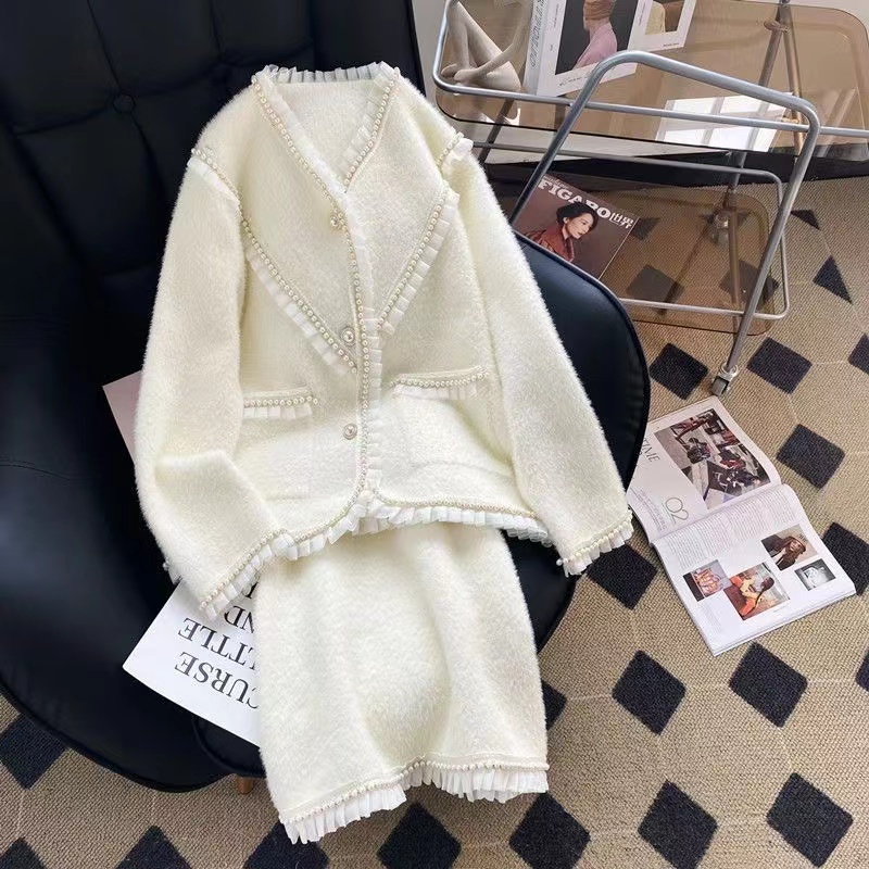 女性のためのヴィンテージの冬の衣装,コートとスカートのトップ - Winter Clothing Matching のレビューと価格