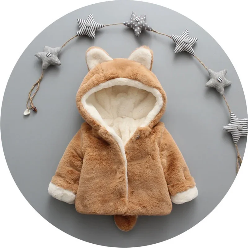 かわいい猫の耳が付いたベビージャケット,小さな女の子のための - Winter Clothing For Babies のレビューと価格