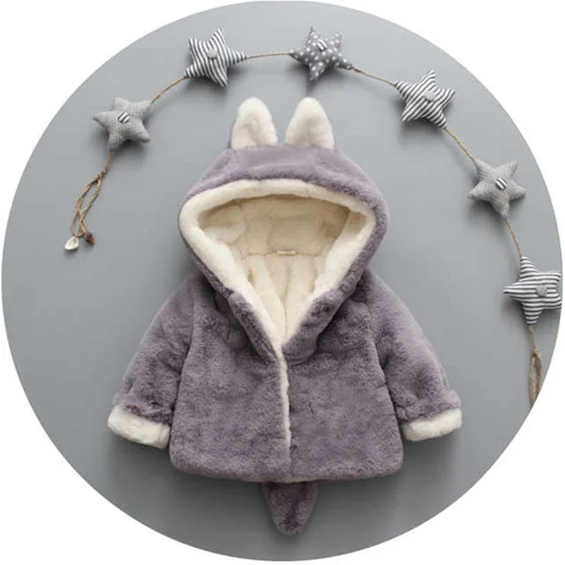 かわいい猫の耳が付いたベビージャケット,小さな女の子のための - Winter Clothing For Babies のレビューと価格