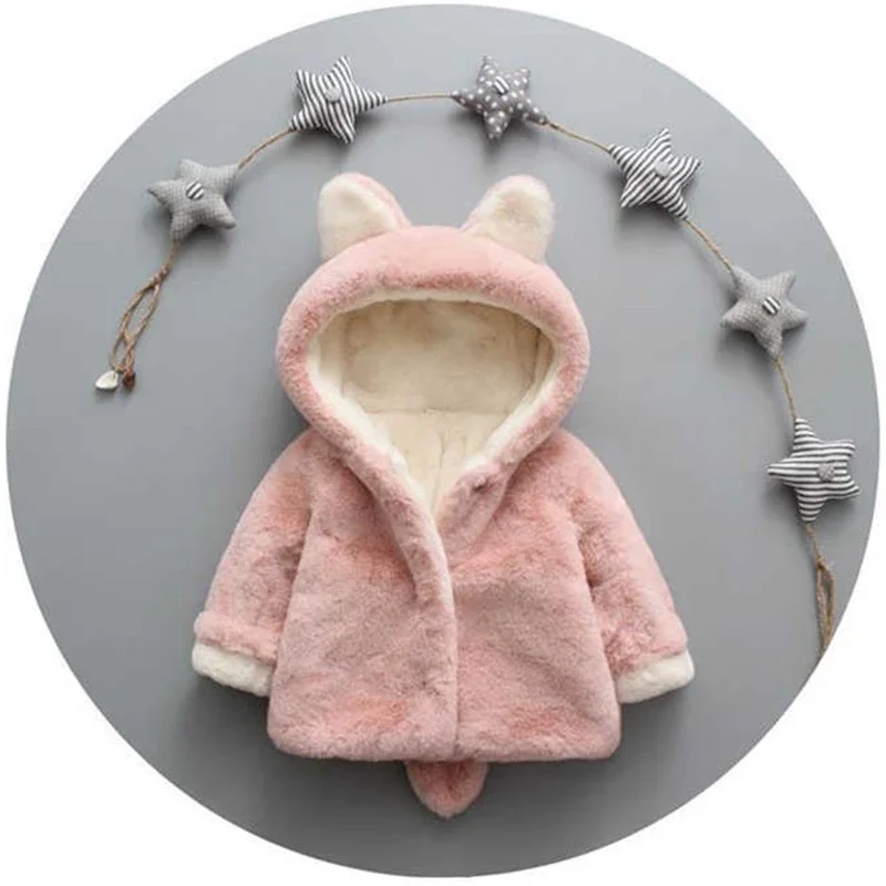 かわいい猫の耳が付いたベビージャケット,小さな女の子のための - Winter Clothing For Babies のレビューと価格