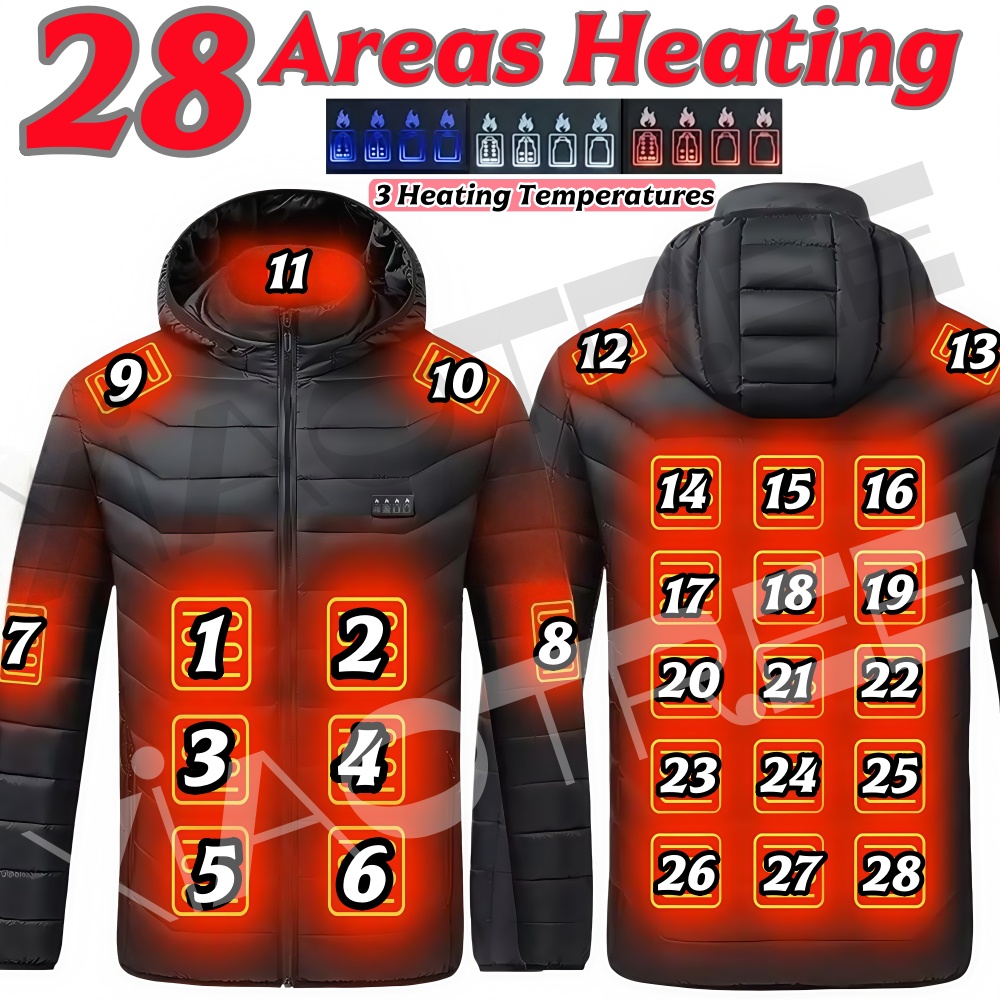 28 エリア男性女性用加熱ジャケット冬 USB 加熱ジャケッ - Winter Clothing Uae のレビューと価格