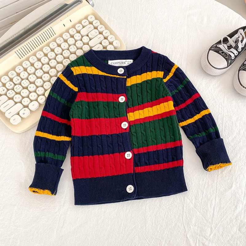 子供のニットカーディガン秋冬セーター子供のための虹色男の子女 - Winter Clothing Activities For Toddlers のレビューと価格