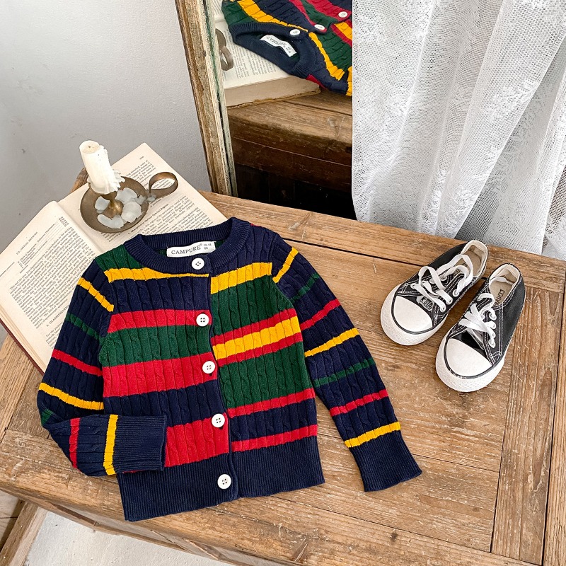 子供のニットカーディガン秋冬セーター子供のための虹色男の子女 - Winter Clothing Activities For Toddlers のレビューと価格