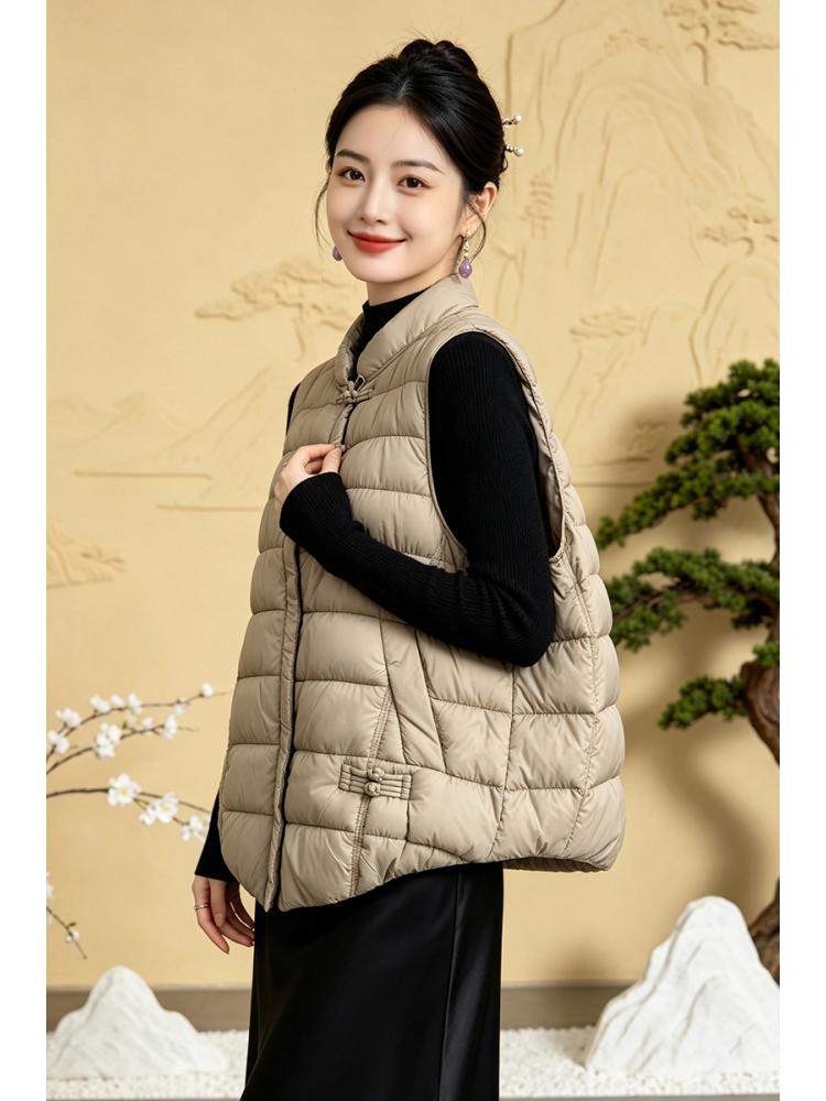 レディースチャイナスタイル暖かいベスト 軽量コットン 秋冬ア - Winter Clothing Clearance Sale のレビューと価格