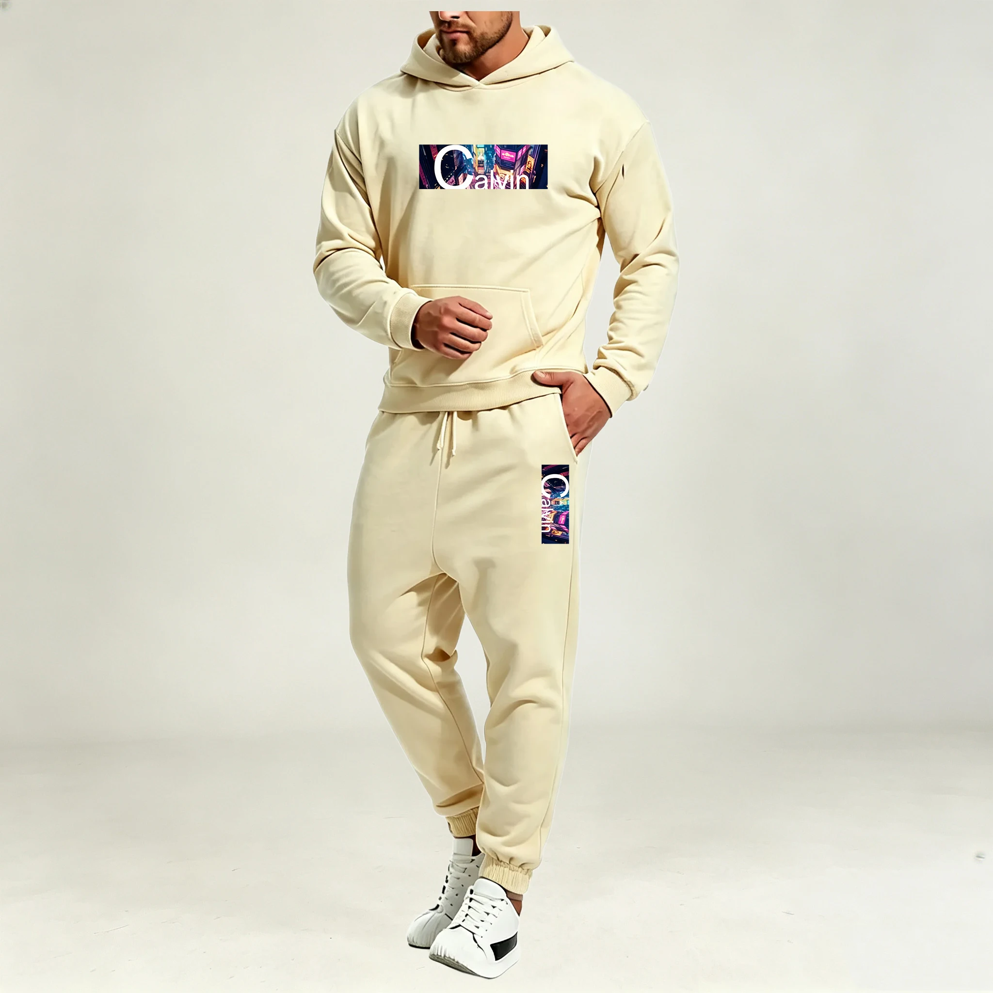 メンズ服 2ピースセット パーカー 秋冬 スポーツ カジュア - Warm Winter Clothing のレビューと価格
