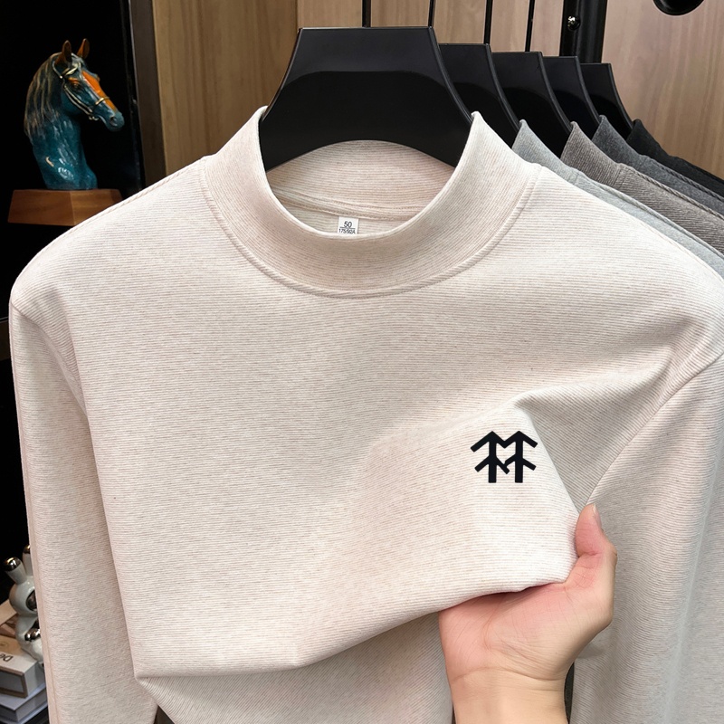 メンズ保温秋冬プリントTシャツ ファッション快適長袖Oネック - Warm Winter Clothing のレビューと価格