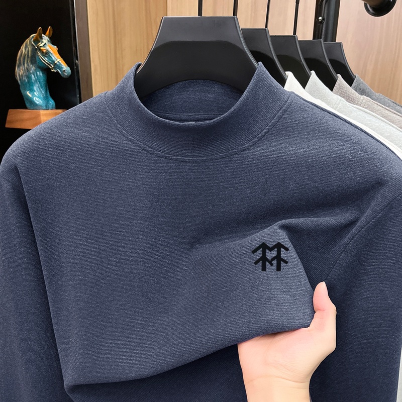 メンズ保温秋冬プリントTシャツ ファッション快適長袖Oネック - Warm Winter Clothing のレビューと価格