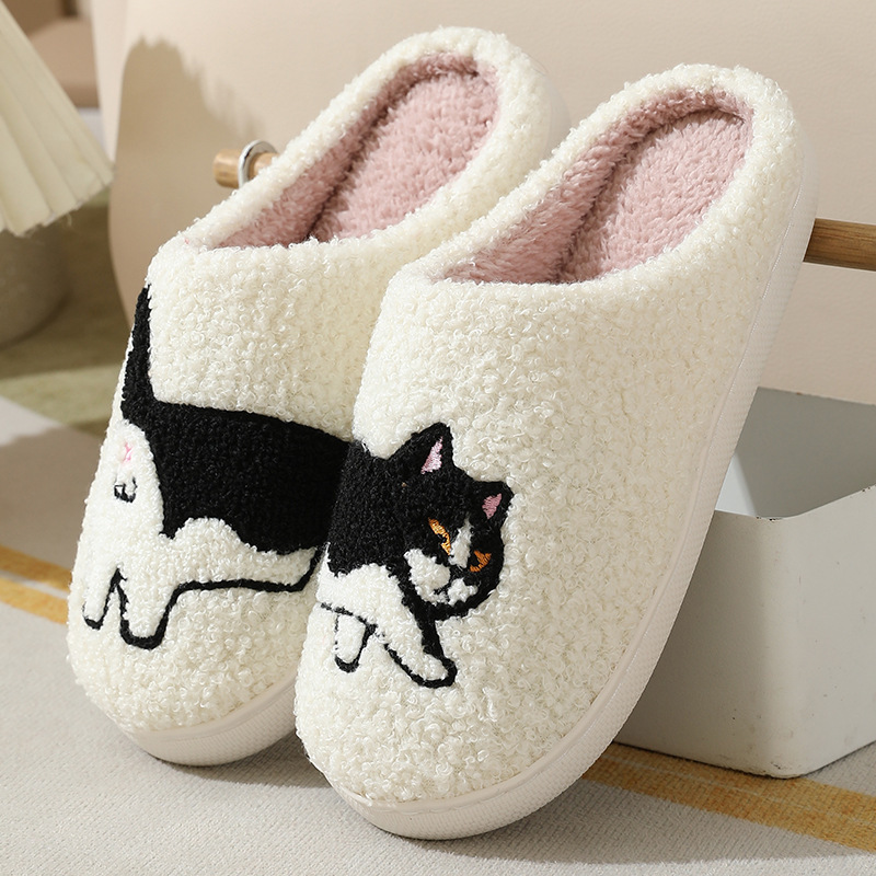 冬用プラッシュキュートダックスフンド刺繍ホームスリッパ レデ - Winter Clothing Material のレビューと価格